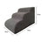 Removable washable suede pet stairs in grey fabric