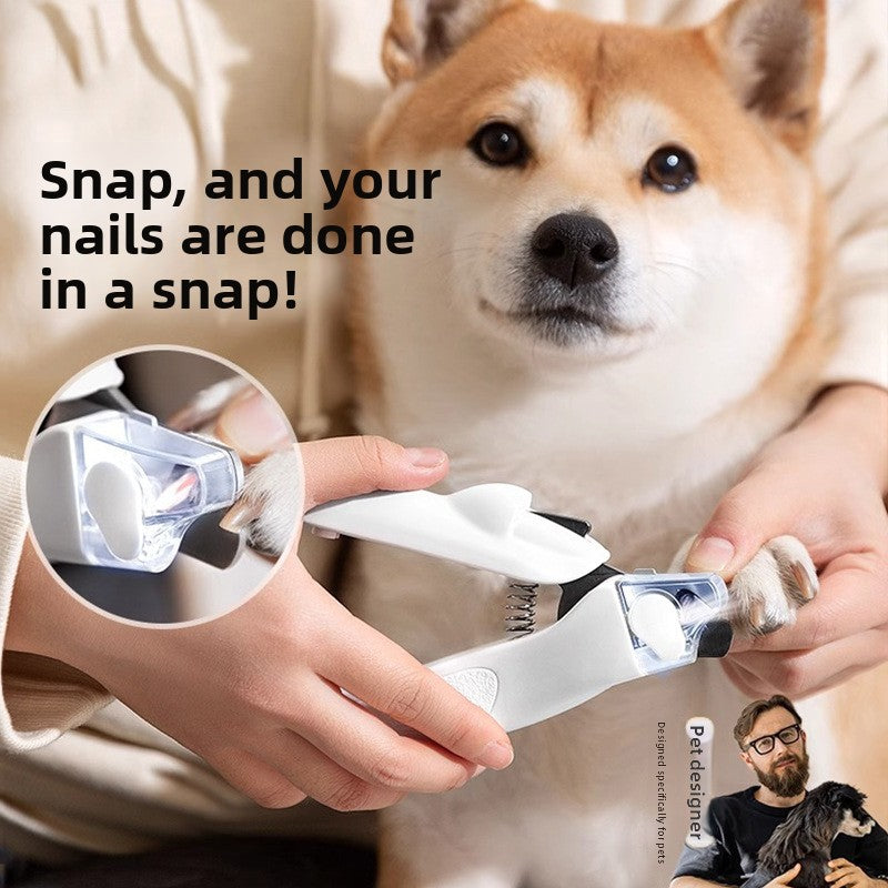 LED Pet Nail Clipper with Anti-Splash Guard and Safety Lock