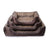 Leopard print pet bed with detachable washable cover, size Large