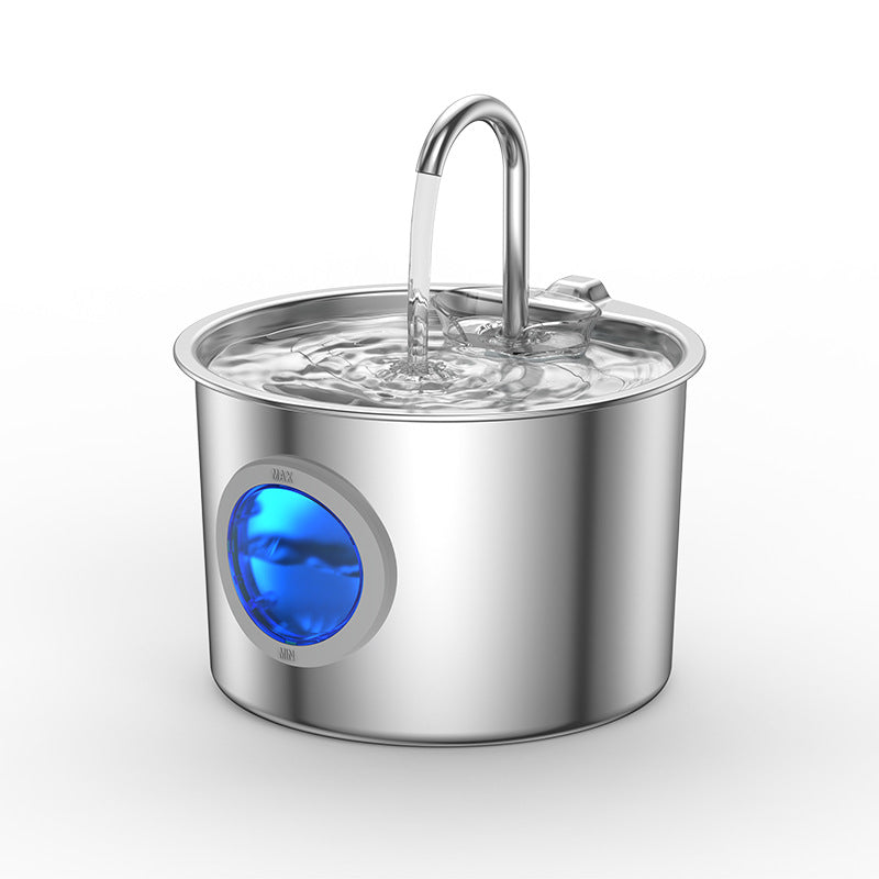 2.2L Stainless Steel Automatic Pet Water Dispenser with Multi-Stage Filter and Quiet Pump