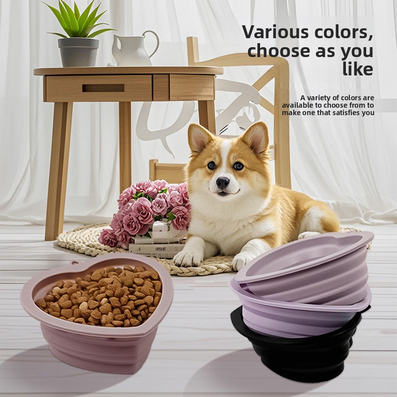 Foldable Silicone Pet Travel Bowl for Food and Water in Five Colours