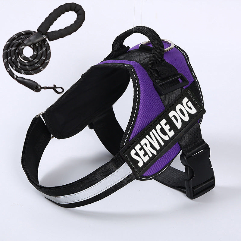 Adjustable polyester vest dog harness with 1.5m lead, main product photo