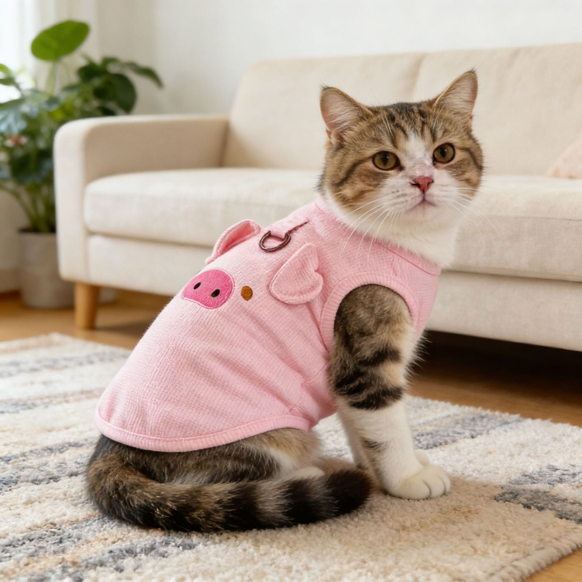 Lightweight summer cat vest with animal print, available in 3 colours, image 17