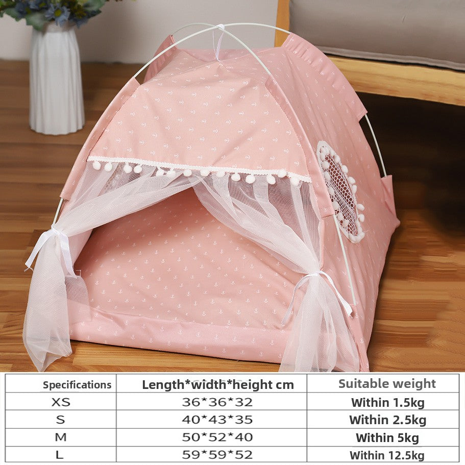 Pink enclosed cat tent bed with soft lining, view 9