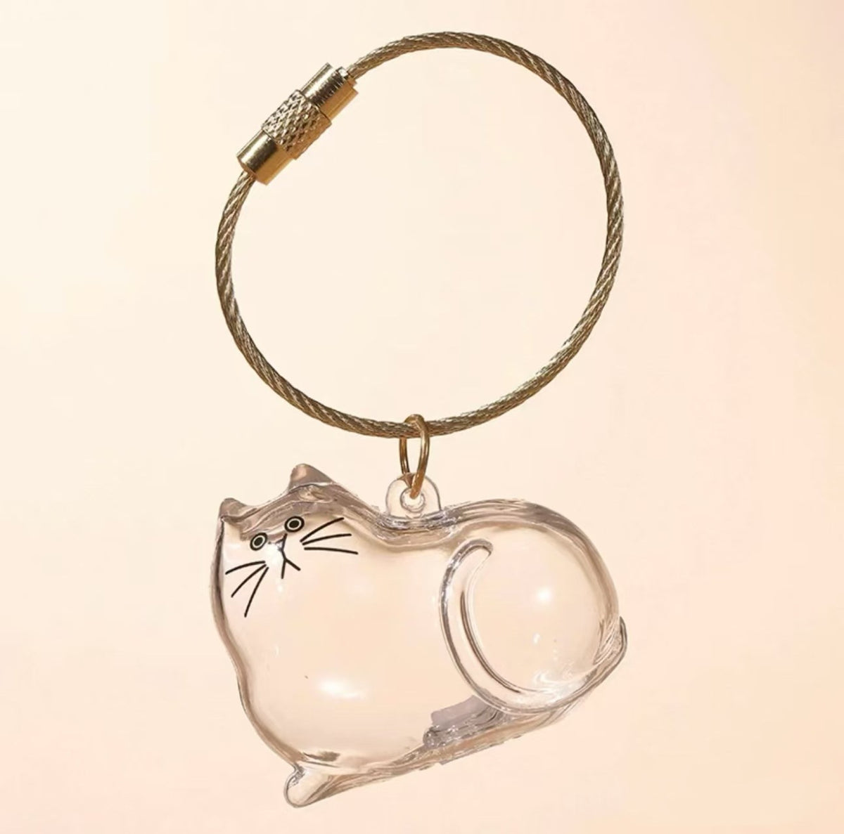 Transparent Animal Hair Memorial Keychain Pendant