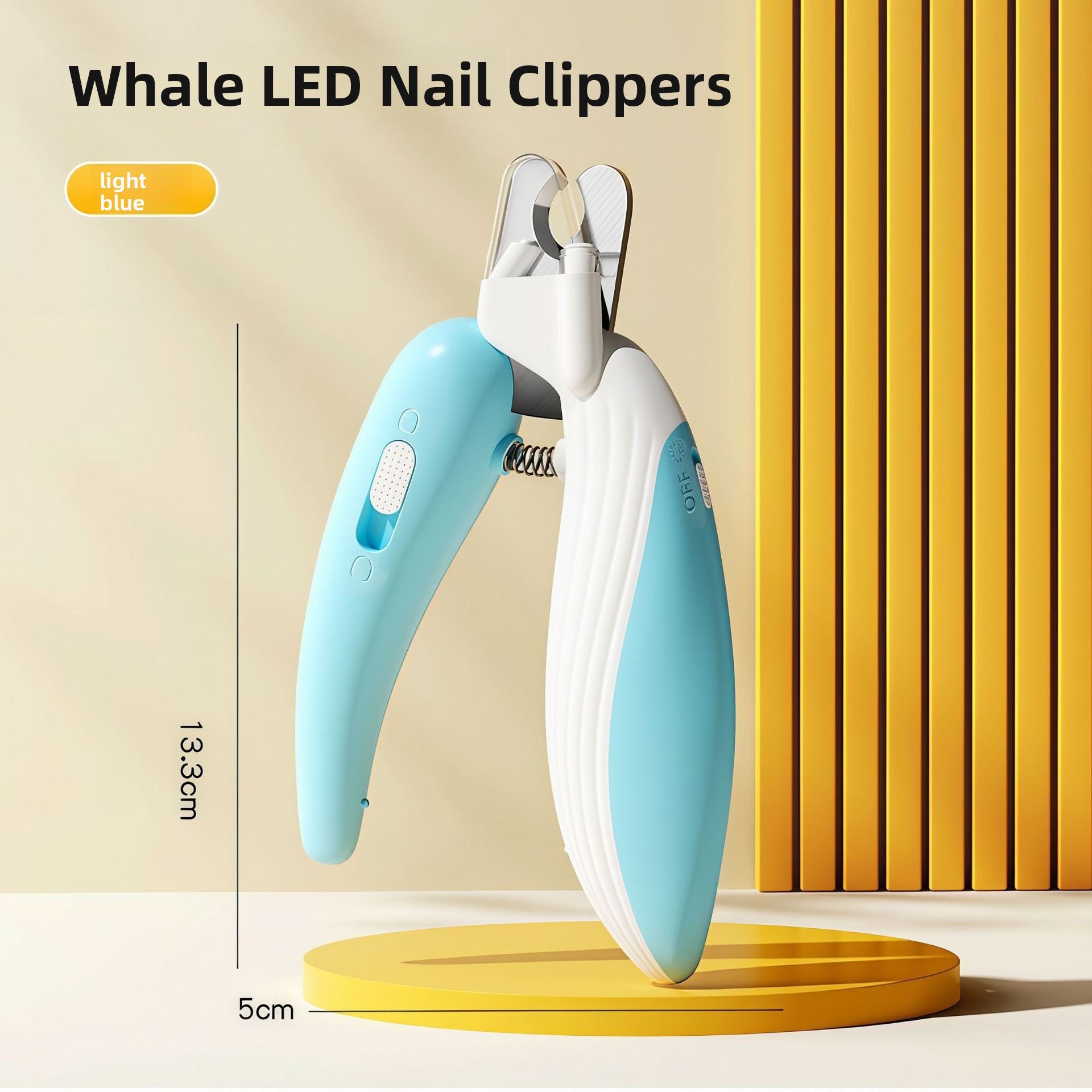 LED Pet Nail Clippers with Anti-Cut Blade and Ergonomic Grip