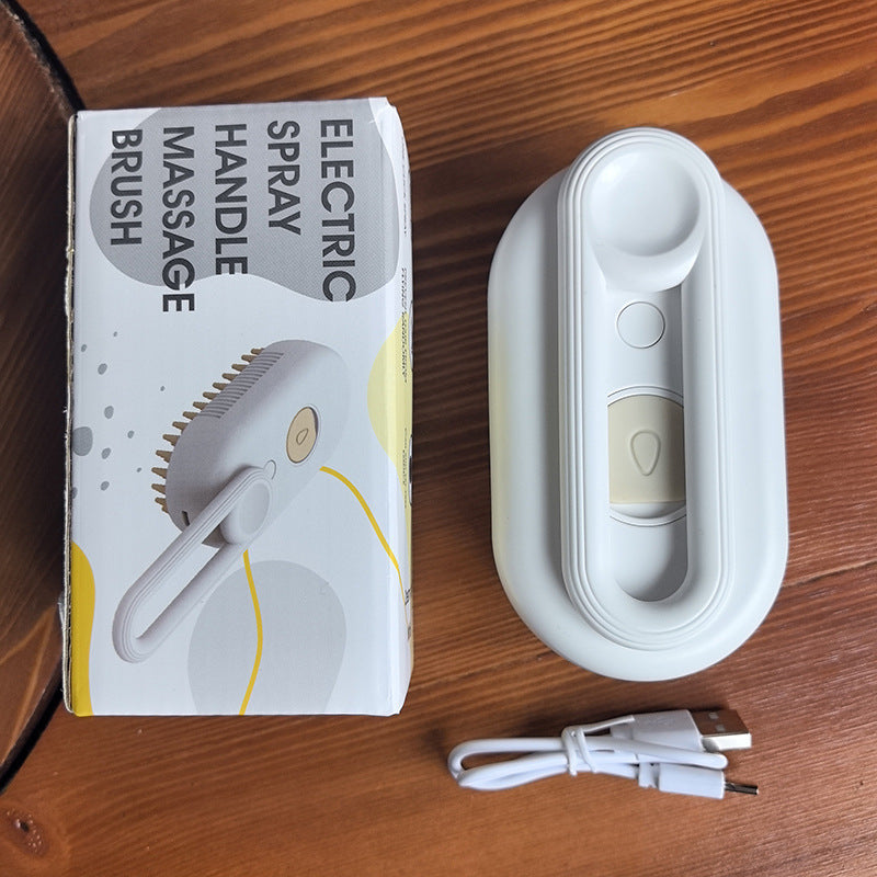 Electric Steam Spray Massage Comb, Rechargeable Mist Pet Brush