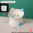 Ceramic Elevated Pet Bowl with Anti-Spill Slanted Opening and Double Ears in Cute Designs