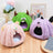 Green hide and seek cat bed for cats and small dogs, view 3