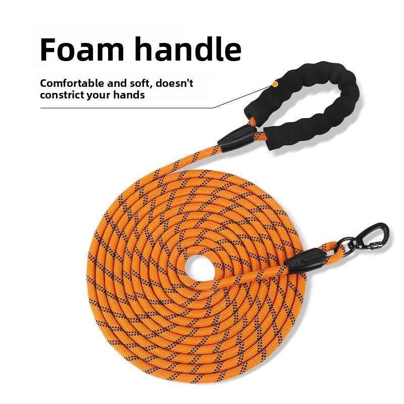 Reflective nylon dog lead for walks and tracking in 10 colour options