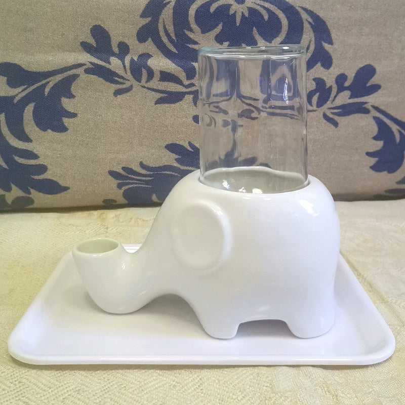 Ceramic elephant cat water dispenser, detail photo 15