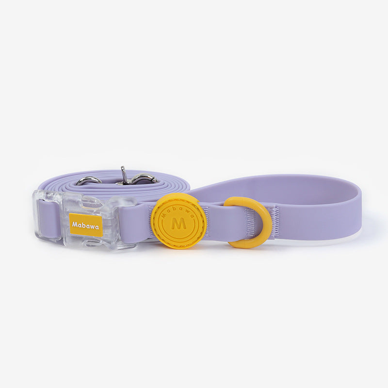Waterproof hands free dog lead in bright orange with metal clip