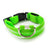 Light up LED dog collar glowing red with reflective strip
