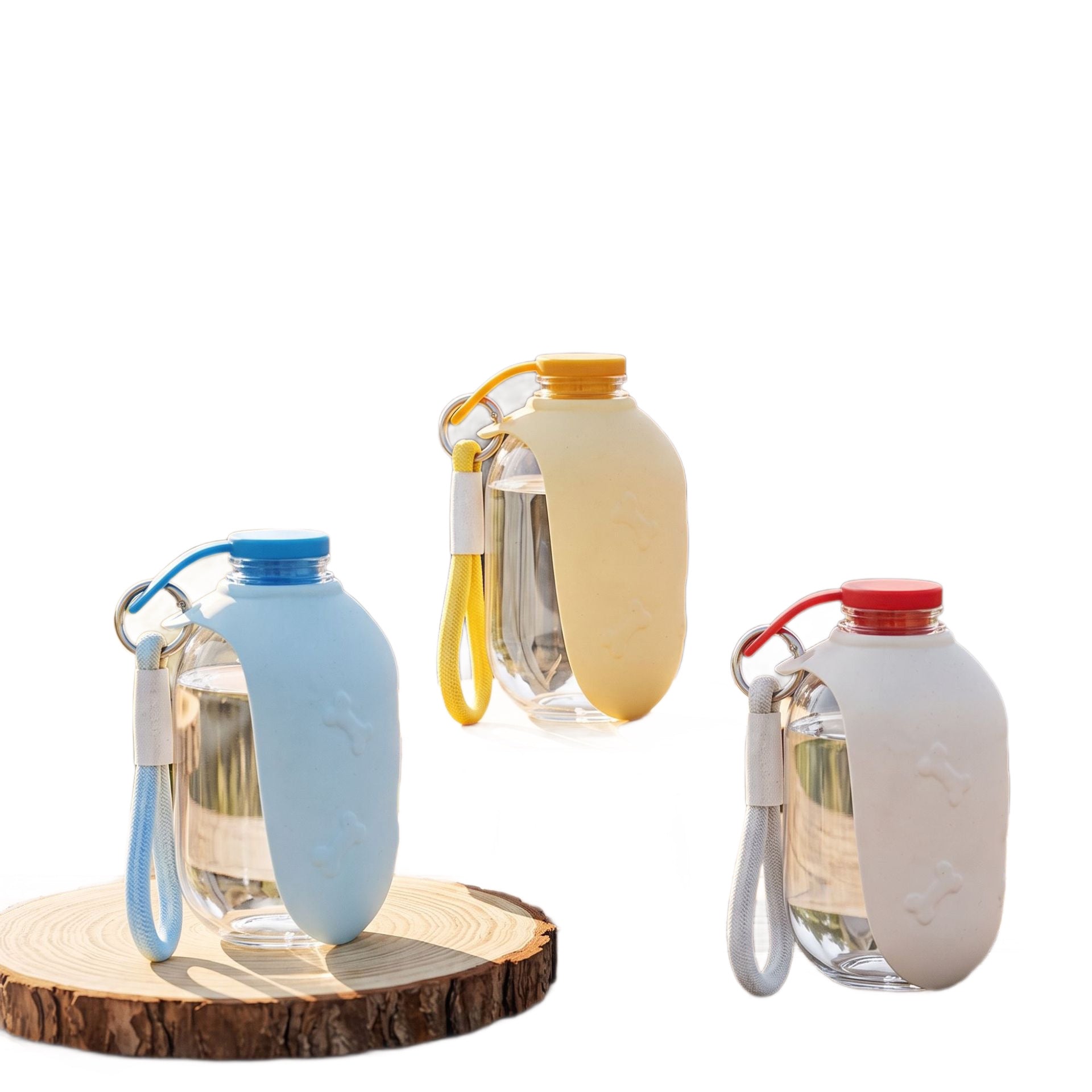 Collapsible 300ml Silicone Pet Water Bottle Capsule with Leak-Proof Seal for Travel