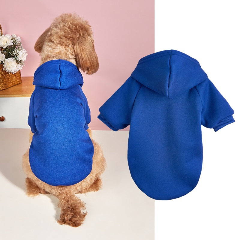 Classic hooded jumper for dogs and cats in Khaki, close-up detail