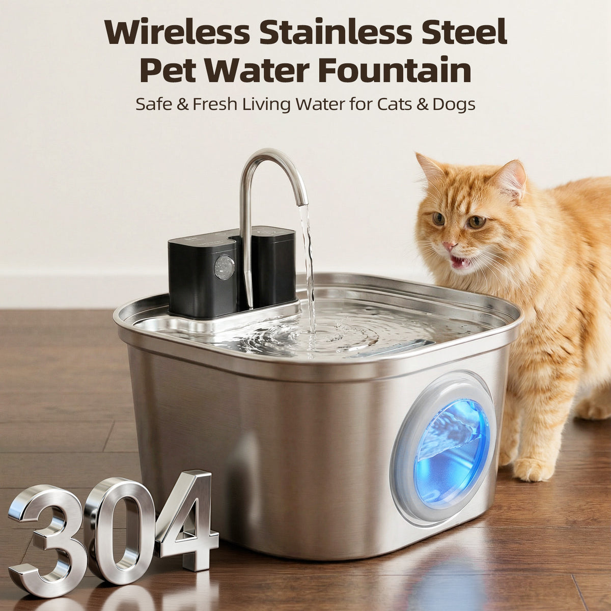 Smart Automatic Pet Water Dispenser with Infrared Sensor and Wireless Charging
