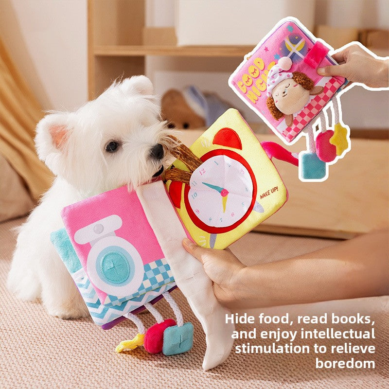 Snuffle book puzzle toy for dogs and cats with soft plush pages - photo 1