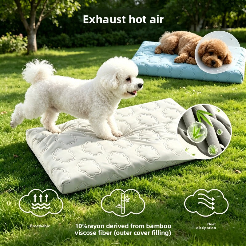 Cool grey cooling gel dog bed with waterproof cover, photo 4