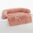 Dark grey long plush curved dog bed with raised sides, photo 3