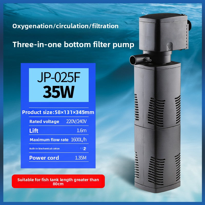 Submersible aquarium filter pump with aeration for fish tanks, view 9