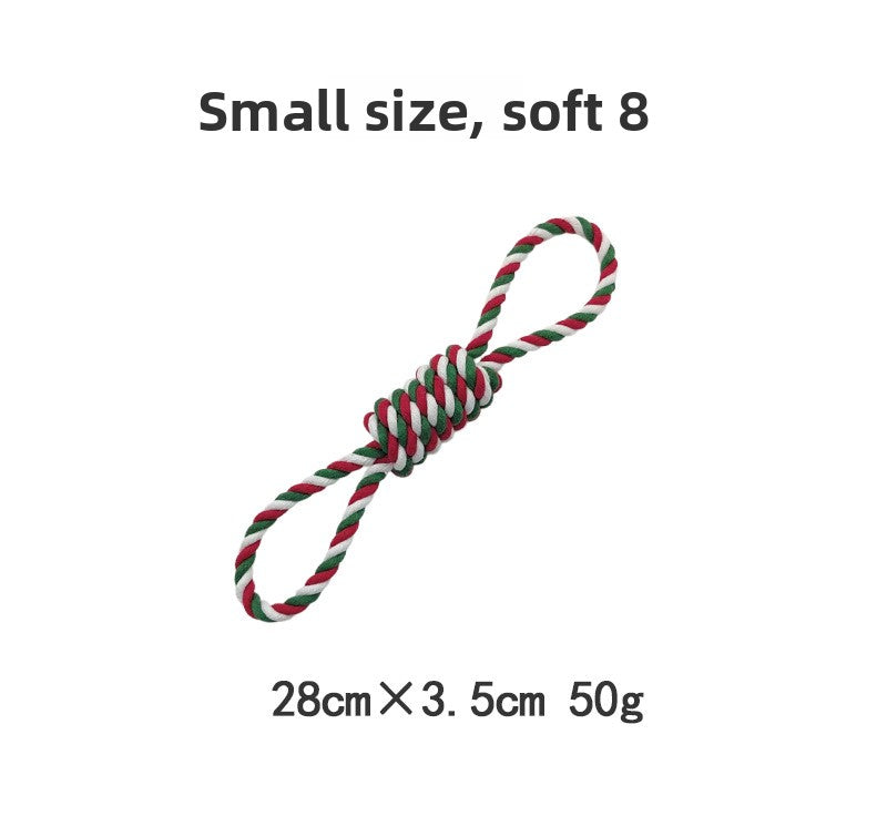 Christmas cotton rope dog toy set with knots for chewing and tug - view 21