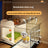 Modular small dog cage with toilet area, close-up detail view