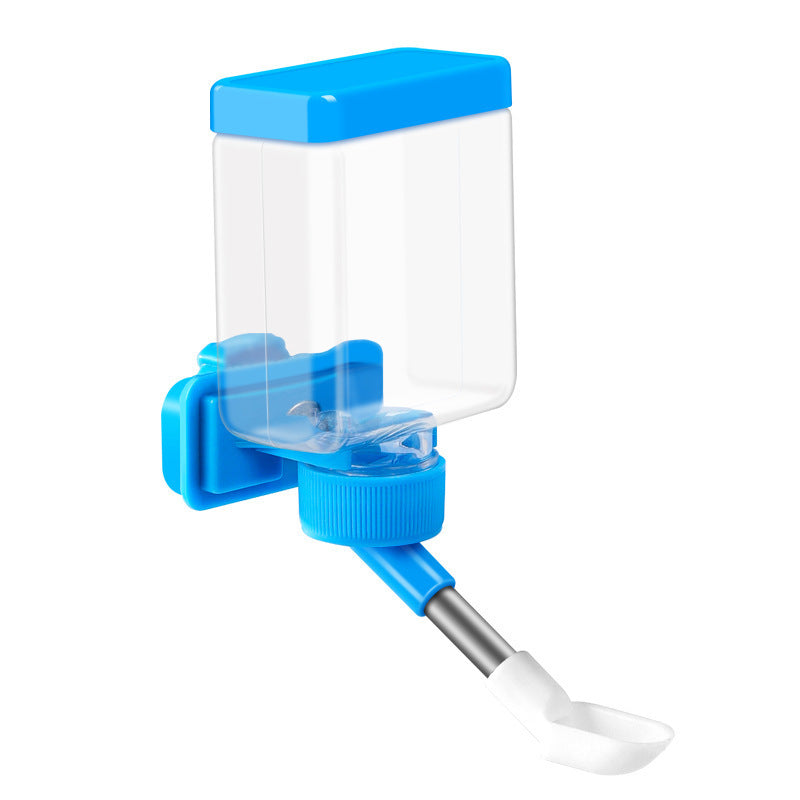 Blue automatic clip on bird water dispenser on cage, view 5