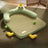Square green washable dog bed with cooling bean mat, photo 38