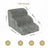 Small dog climbing off white washable dog stairs