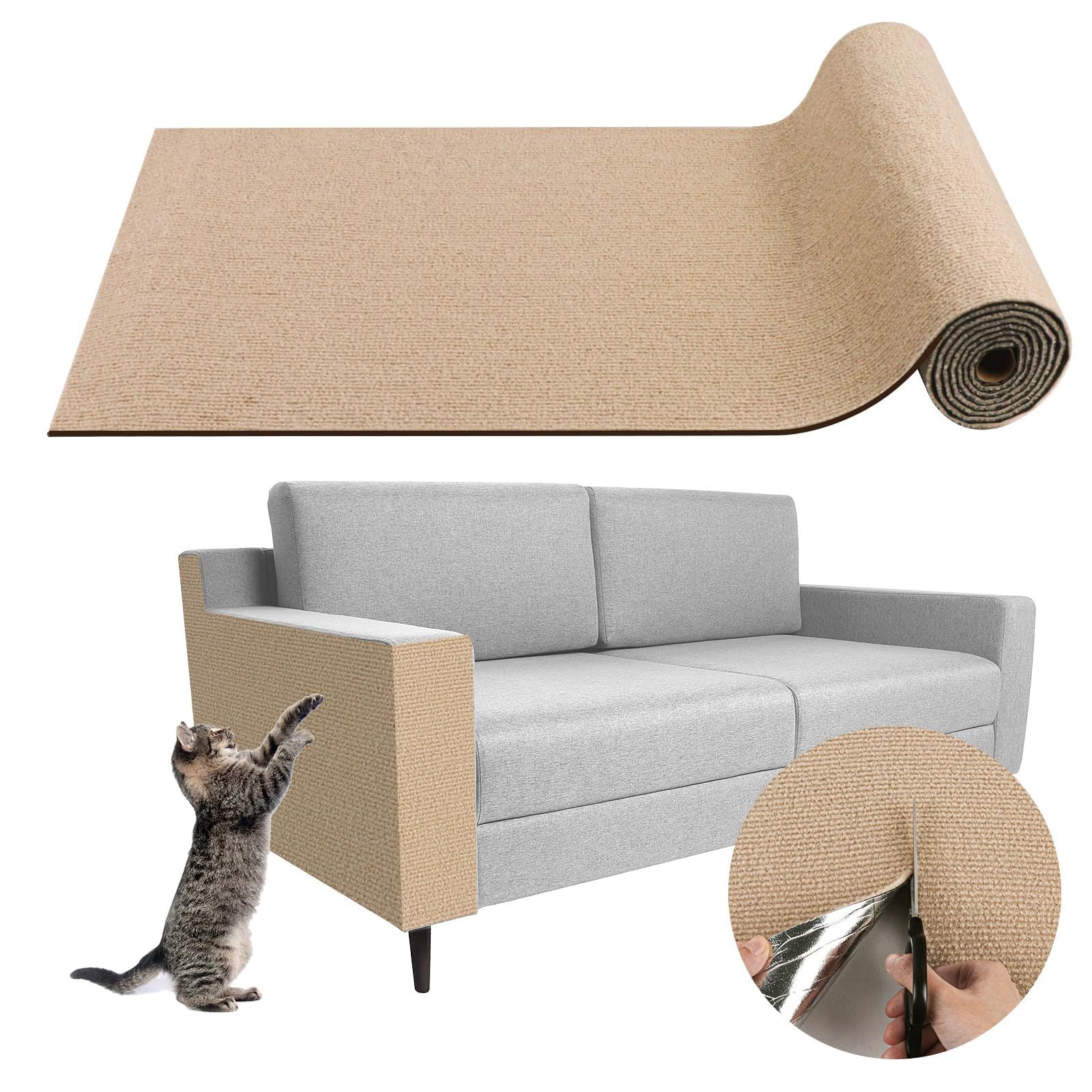 Self-Adhesive Cat Scratching Mat for Walls and Furniture Protection
