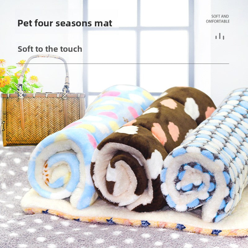 Thick soft pet blanket mat for dogs and cats, printed design, view 2 of 95