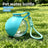 Foldable pet water bottle with ball outlet in Purple, side view