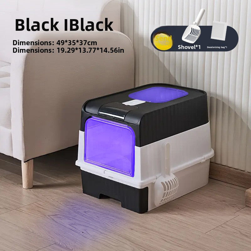 Enclosed Cat Litter Box with Drawer, Deodorising or Sterilising