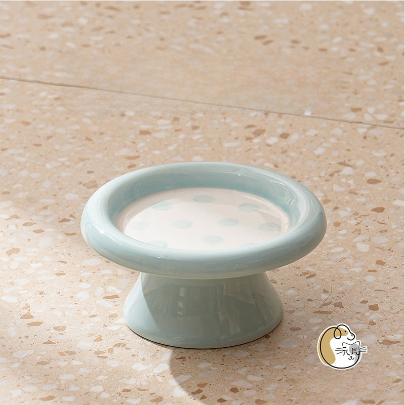 Ceramic Pet Food Bowl with Anti-Spill Design