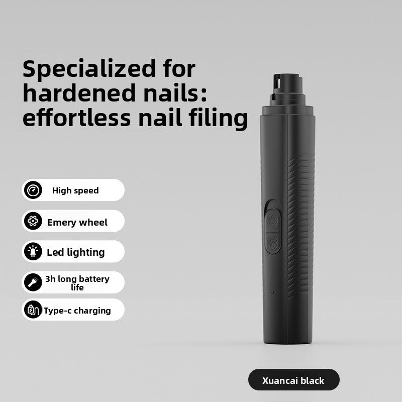 Silent LED Pet Nail Grinder, USB Rechargeable Claw Polisher