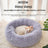 Round plush donut cat bed with raised rim, view 2
