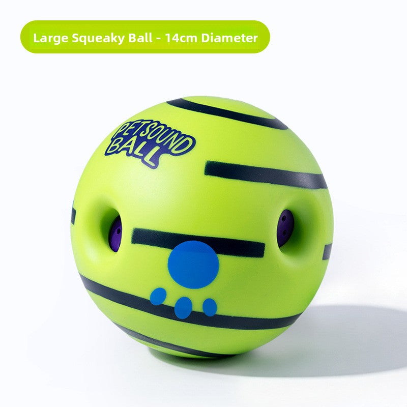 Rolling sound chew ball for dogs in three sizes, squeaky interactive toy - view 7