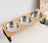 Bamboo and Wood Cat and Small Dog Bowl Set with Stainless Steel Inserts, Double or Triple