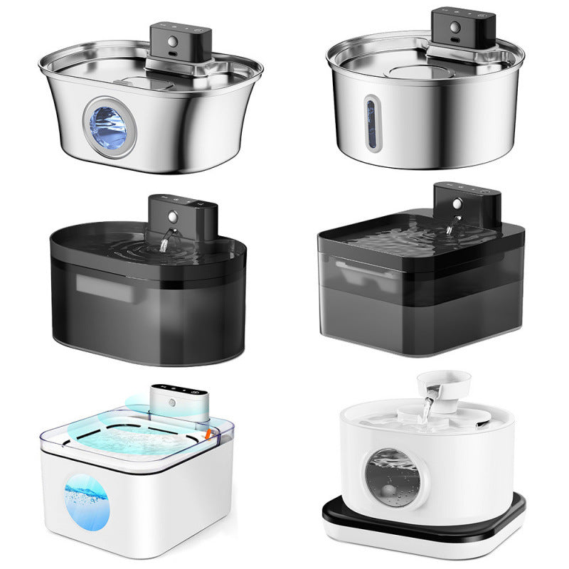 Cordless Stainless Steel Pet Water Fountain with Motion Sensor and Type-C Charging