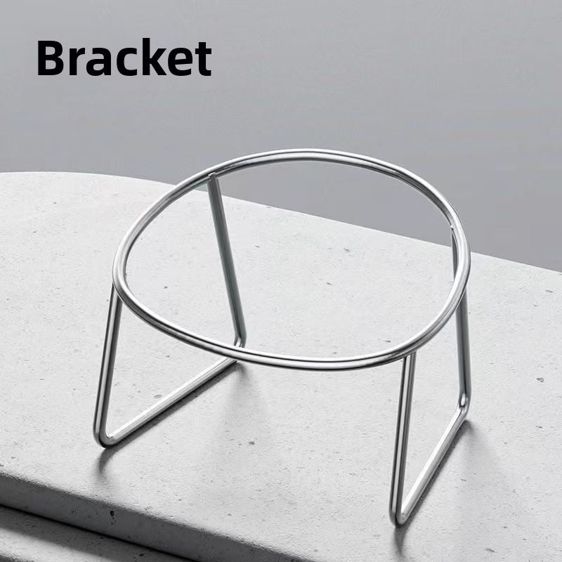 Slanted rim steel feeder bowl for dogs and cats