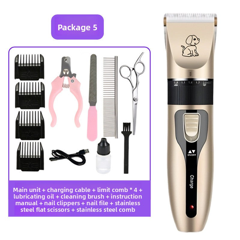 Cordless Pet Clipper Kit with Guide Combs, Scissors and Nail File