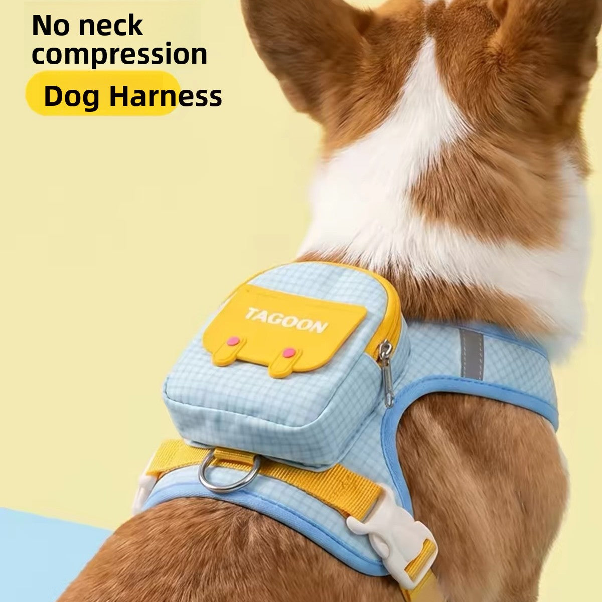Breathable dog harness with built-in waste bag pouch, product image 3