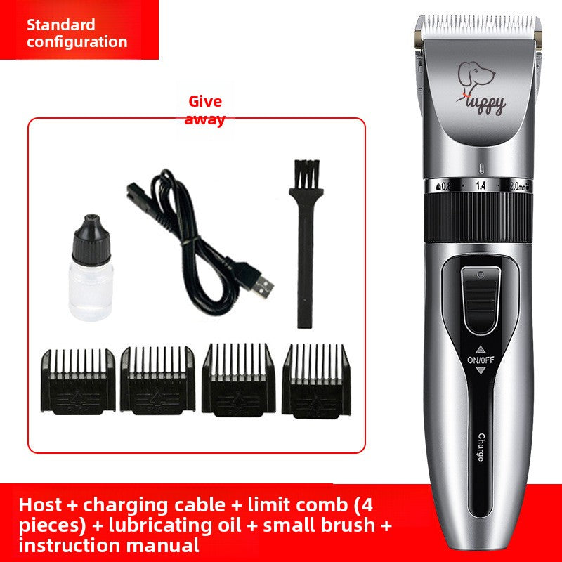 USB Rechargeable Pet Hair Clipper with Ceramic Blade and 4 Combs