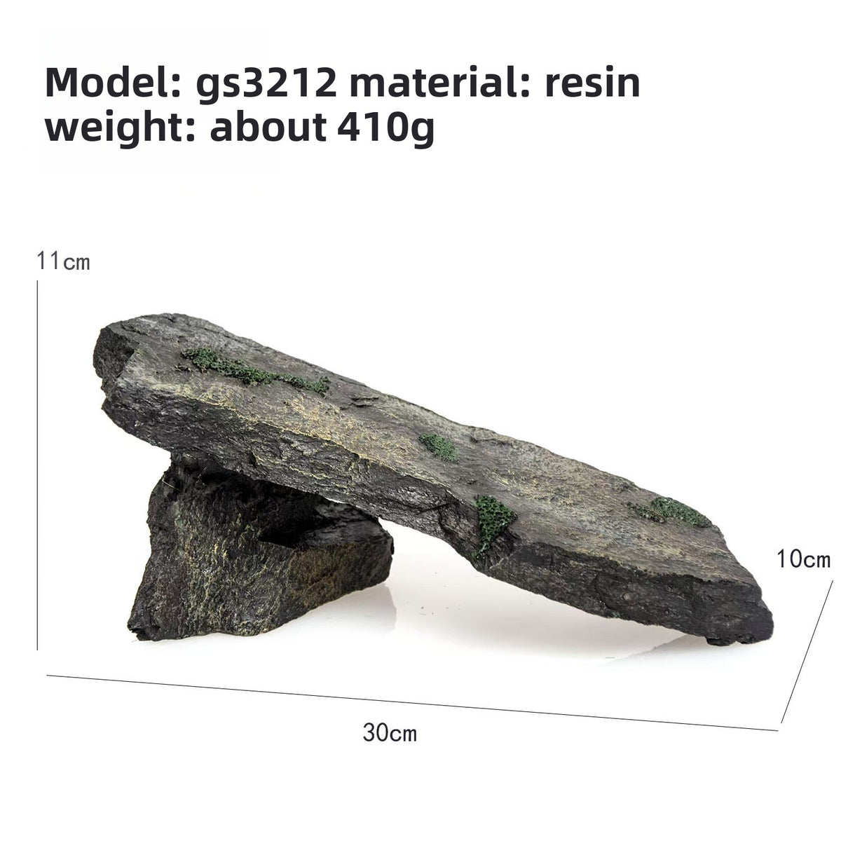 Resin rock turtle basking platform and reptile hide in Style BS3212