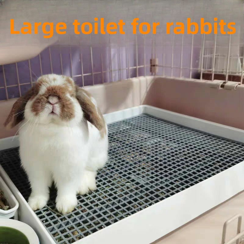 Black and white flat rabbit litter tray with grid