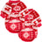 Coral velvet Christmas dog jumper with reindeer print in Red Deer, showing size and shape