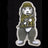Reflective hooded dog raincoat in silver fabric in Silver with Bulldog Patch, top view