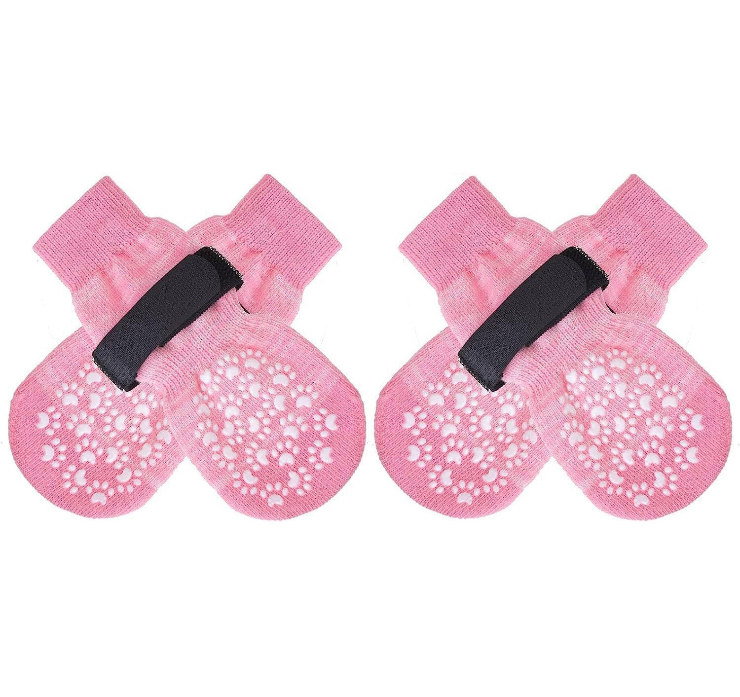 Anti-slip knitted cotton dog socks with grip soles in Gradient Yellow, top view