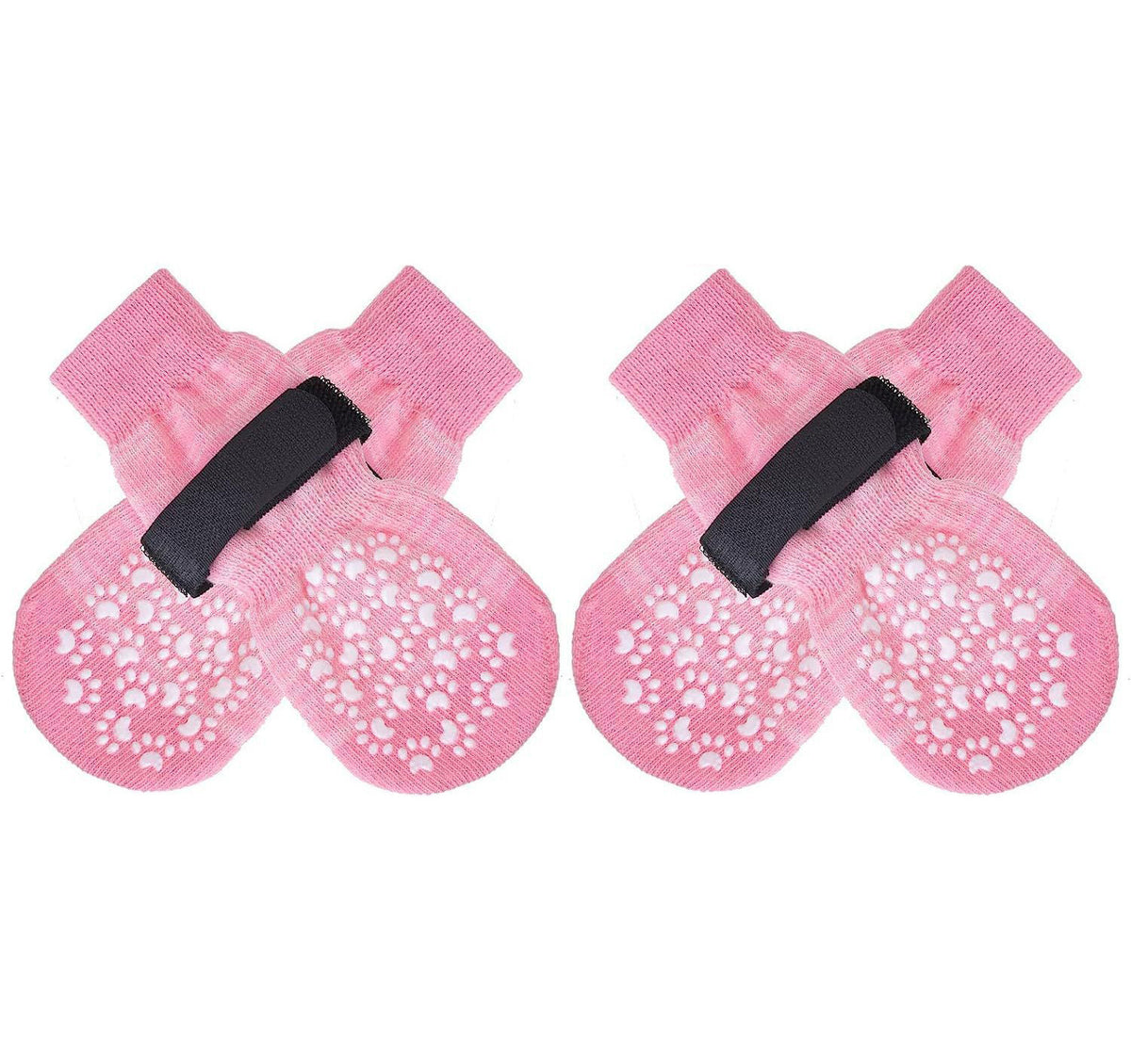 Anti-slip knitted cotton dog socks with grip soles in Gradient Yellow, top view