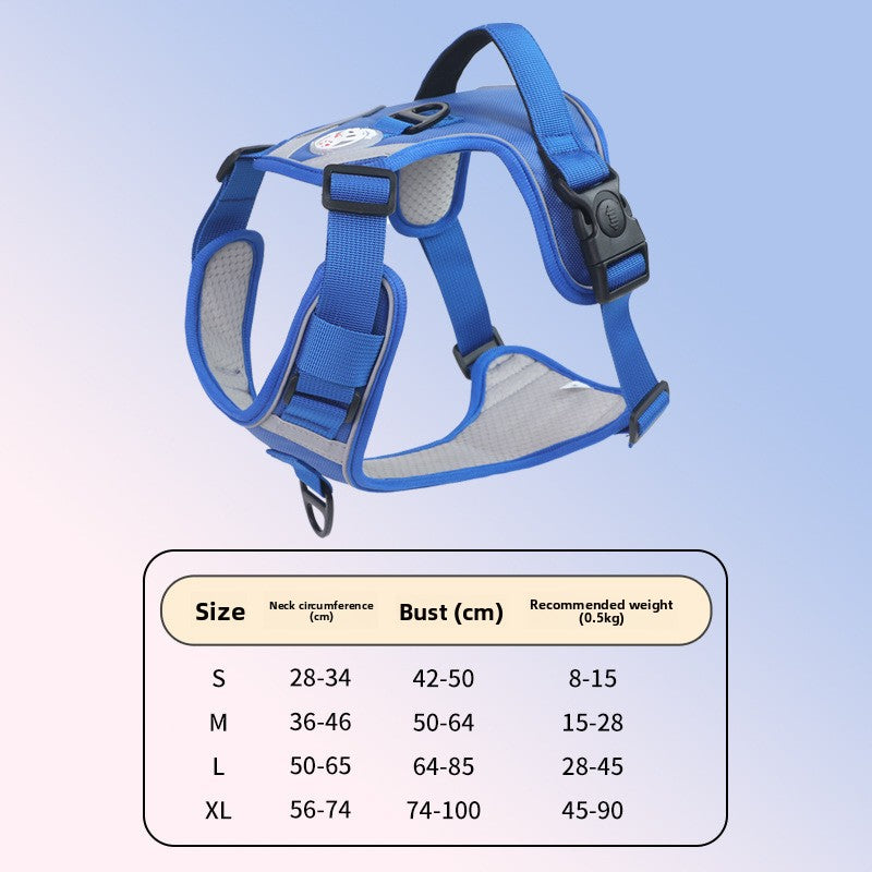 Reflective vest harness for large dogs, 4 sizes available